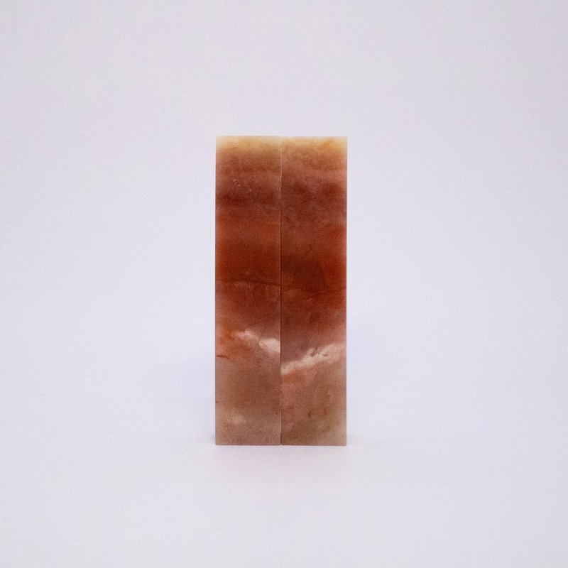 愛你一萬年 / 寶泥齋客製結婚/情人對章 - 巴林石 - 印章/印台 - 石頭 紅色