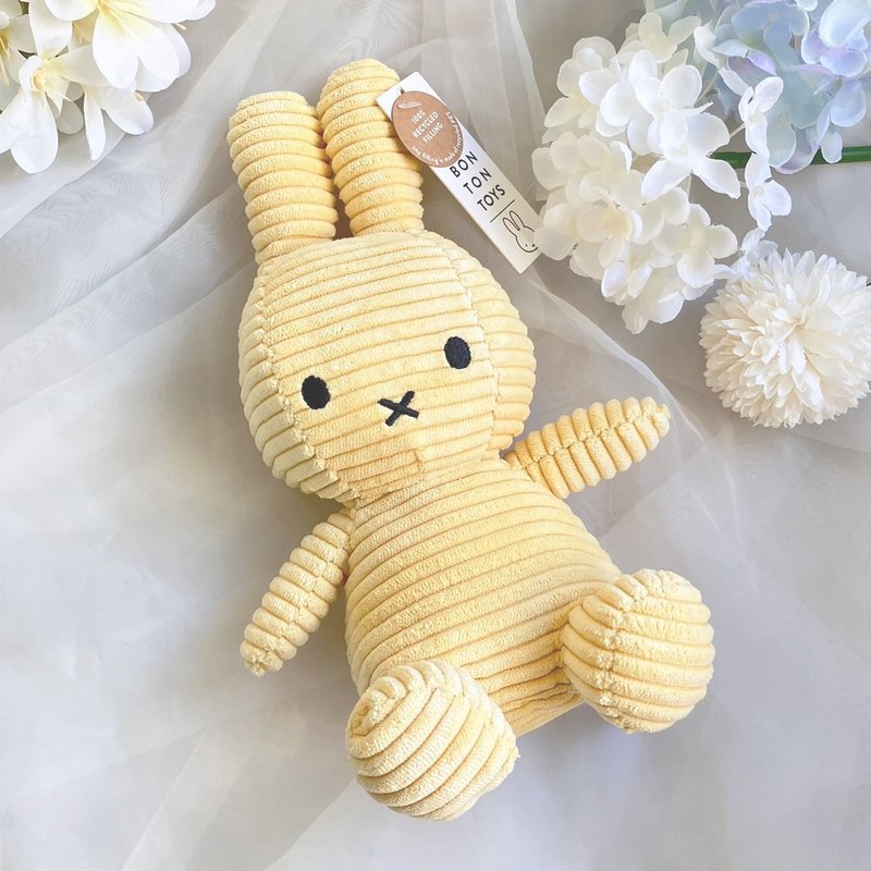 BON TON TOYS 米菲兔ECO燈芯絨填充玩偶-奶油黃23cm - 公仔/玩偶 - 聚酯纖維 黃色