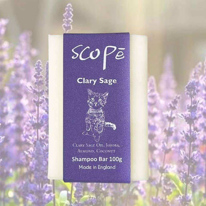 【SCOPē】Clary Sage Shampoo Bar 100g - Original UK Packaging - แชมพู - สารสกัดไม้ก๊อก 
