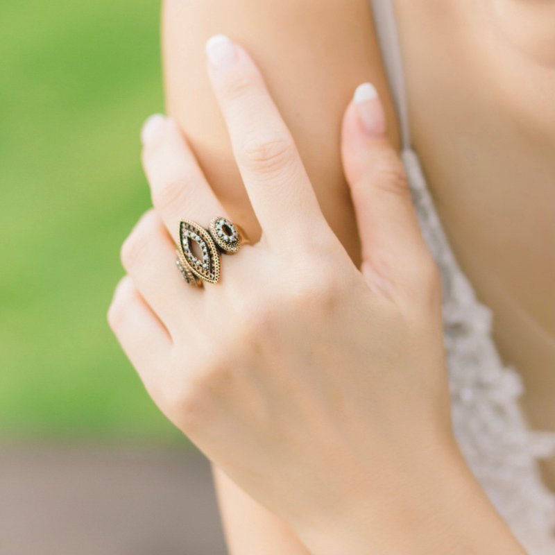 Rose Gold Byzantine Collection Ring - General Rings - Sterling Silver Gold