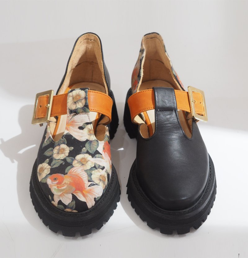 展示品出清 - 愛花瑪莉珍 Eu35# - 瑪莉珍鞋 - 真皮 黑色