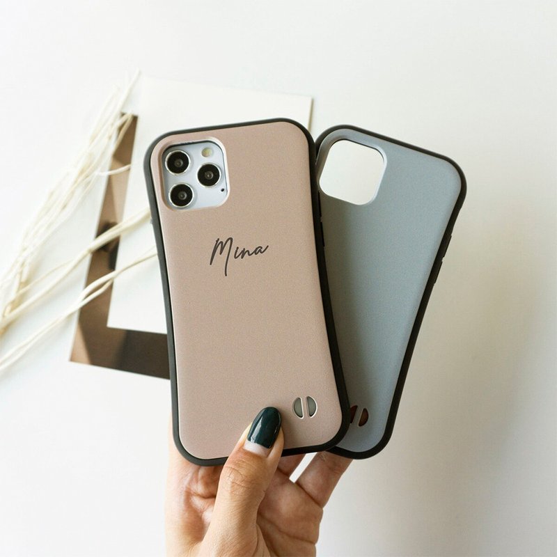 iPhone Limited Smartphone Case Grip Case [Dull Color Dark Name] Nuance Color S Line Case iPhone PM08U - Phone Cases - Plastic Blue