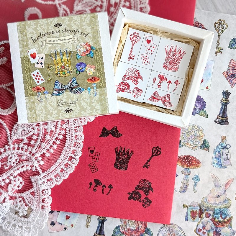 New Let's go to Wonderland stamp set (6 pieces) - Stamps & Stamp Pads - Other Materials 