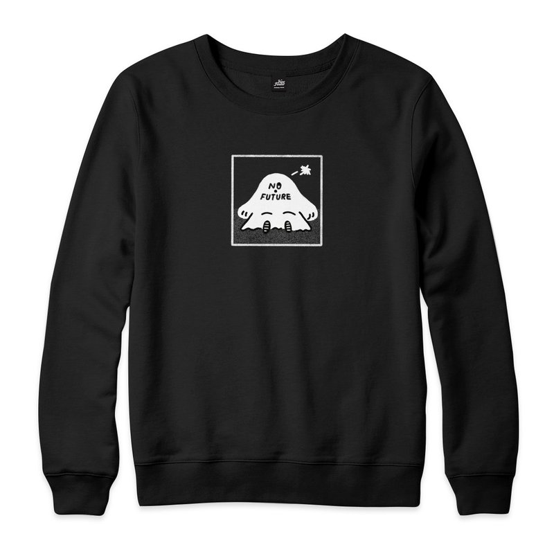 ผ้าฝ้าย/ผ้าลินิน เสื้อยืดผู้ชาย สีดำ - Anxiety NO FUTURE-Black-Unisex Version University T