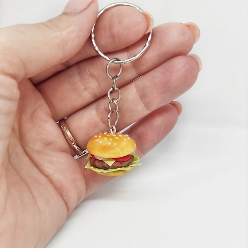 MiniatureFromIrina Keychain for keys, gift for him, gift for her, gift idea, fast food, mini food