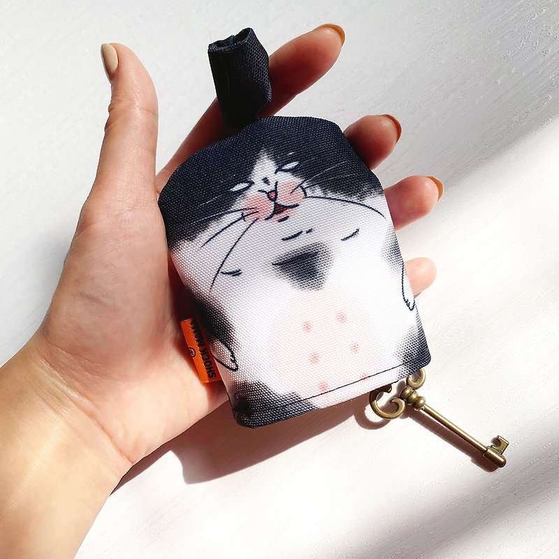 Lazy cat / key pouch - ที่ห้อยกุญแจ - เส้นใยสังเคราะห์ สีดำ