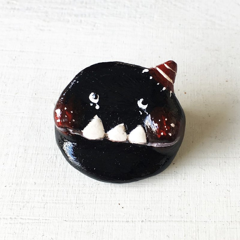 Pottery pins (HUA-0033-30) - เข็มกลัด/พิน - ดินเผา สีดำ