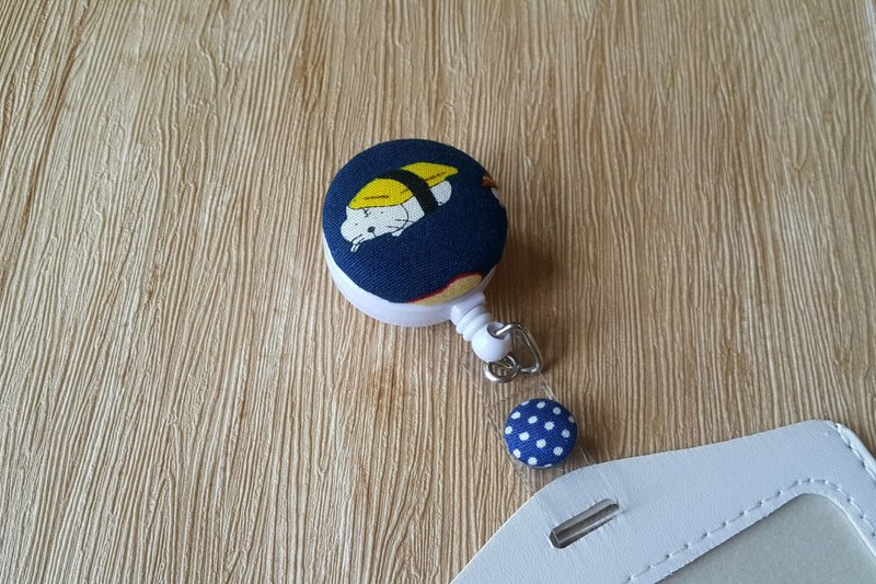 Sushi cat retractable buckle + card holder leisure card ID holder card holder retractable ID holder - ID & Badge Holders - Other Materials 