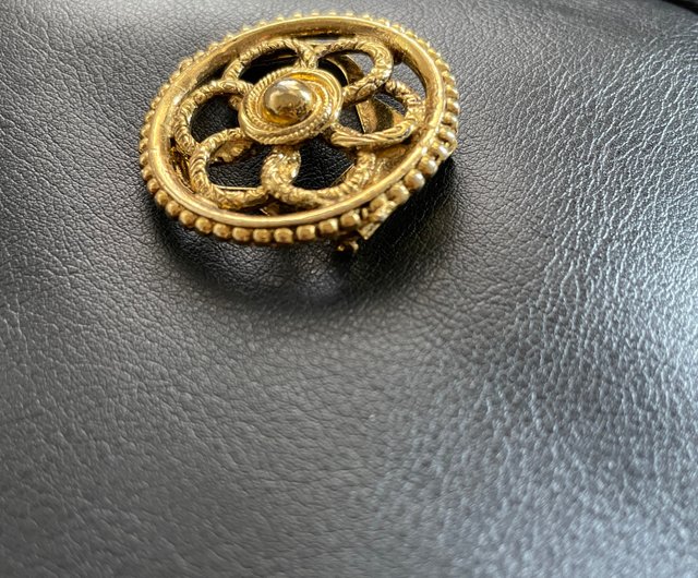 Vintage Gold Tone Filigree Floral Scarf Clip, W. Germany 