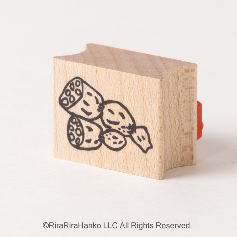 れんこん【大】*20mmx26mm*ラバースタンプ*R930 - 印章/印台 - 木頭 