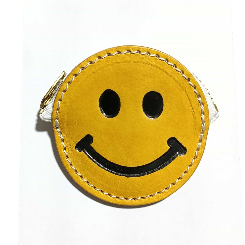 笑臉零錢包 / 小巧可愛容量適中 - 零錢包/小錢包 - 真皮 黃色
