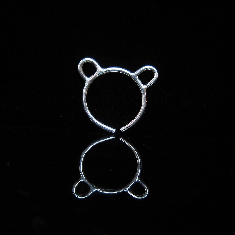 [Simple animal series - Bear] handmade Silver ring. Memorial ring. Lovers' Ring - แหวนคู่ - โลหะ สีเงิน