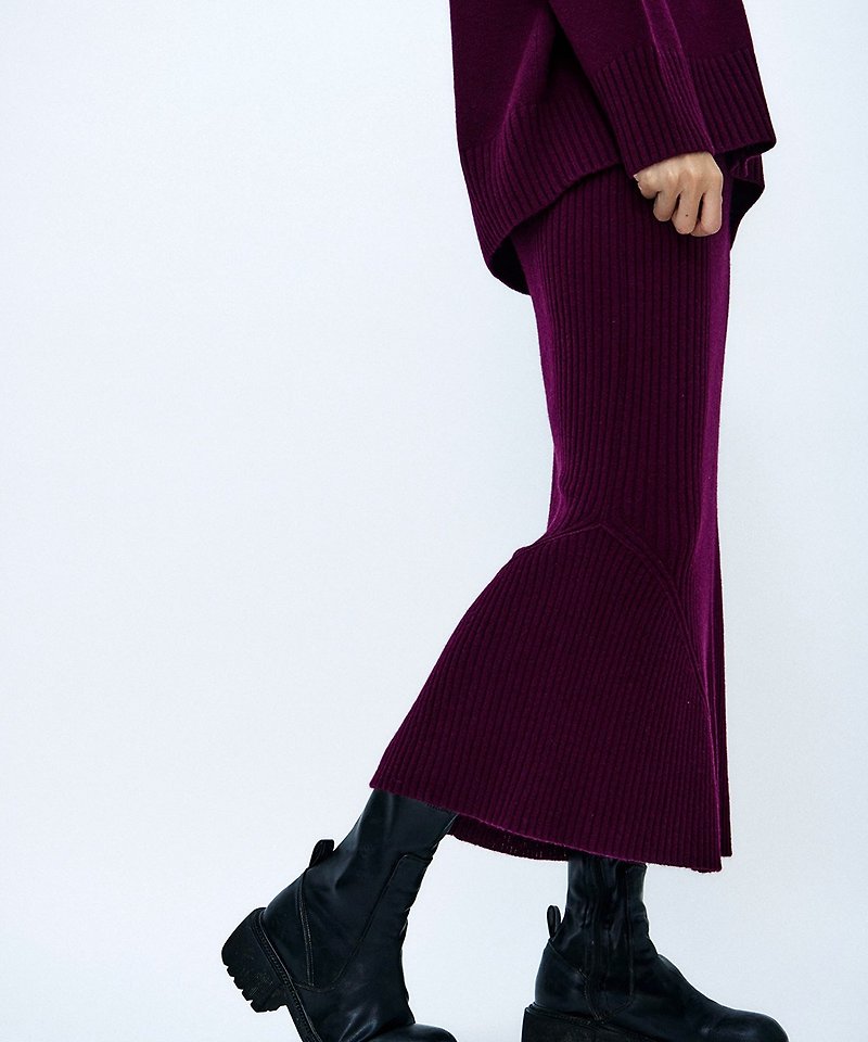 Single fishtail knitted skirt - Skirts - Wool 