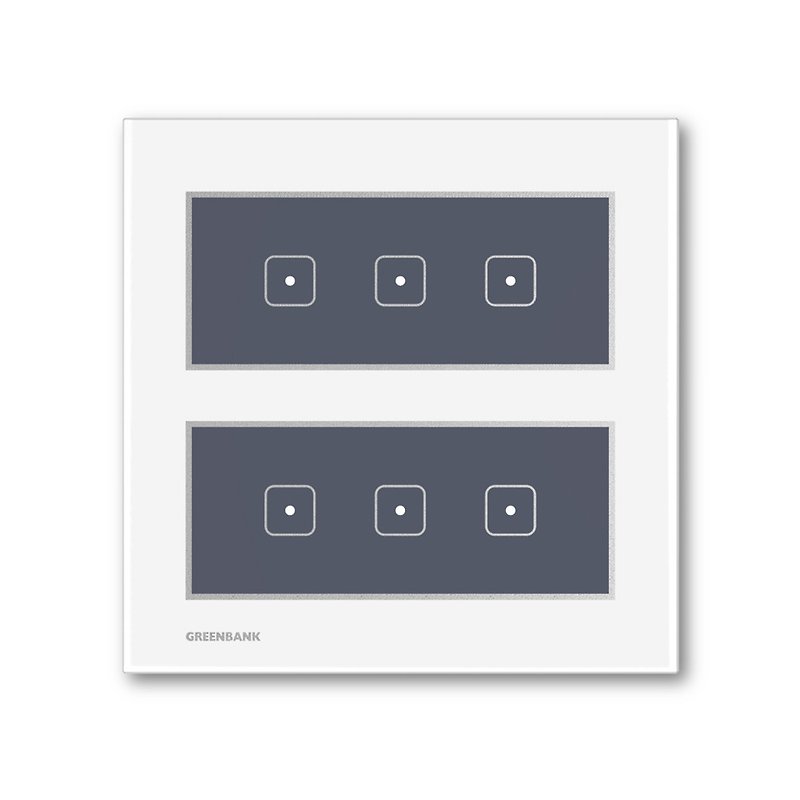 Green Silver G-Switch T1 supports Apple Apple Home wireless smart six switches (silver) - Gadgets - Plastic White