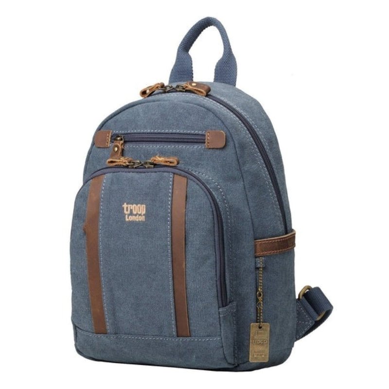 TRP0255Troop London Classic Backpack-Small (Blue) - กระเป๋าเป้สะพายหลัง - วัสดุกันนำ้ 