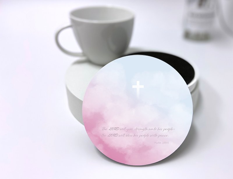 Cloud Scripture Ceramic Coaster—Spring - Coasters - Porcelain 