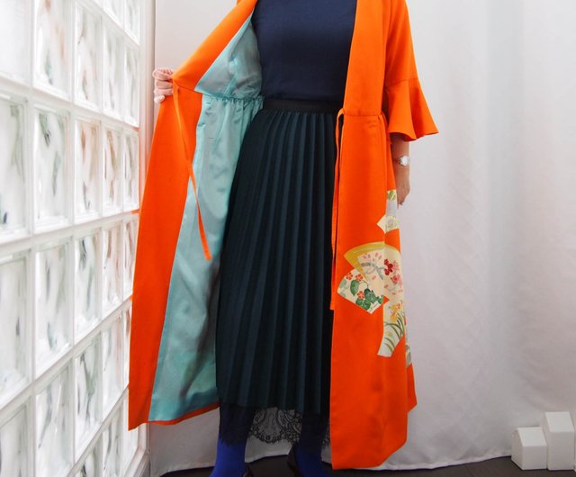 KIMONO Wrapped Dress'n Coat -着物を使った2Wayドレスコート 1点ものです 着物リメイク - ショップ RIKA  SHIOYA BOUTIQUE ワンピース - Pinkoi