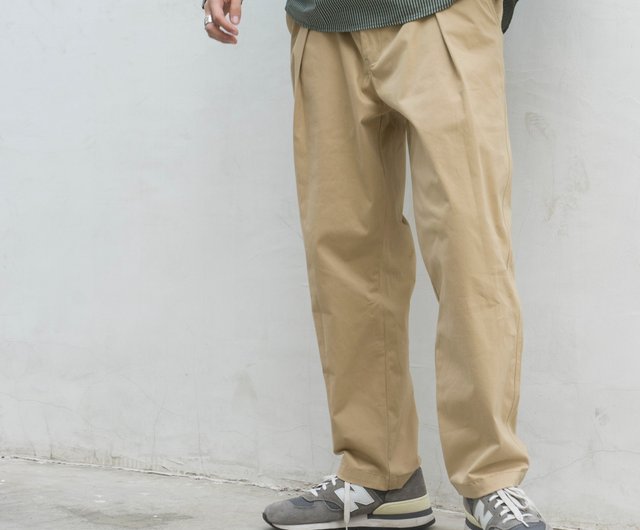 chino cloth pants wide tapered