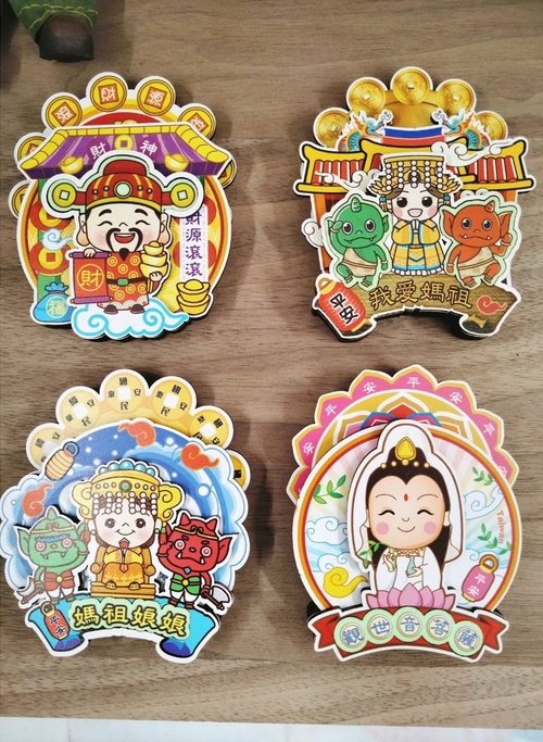創翊家 神明系列大轉動冰箱貼 專利設計 媽祖 觀世音財神