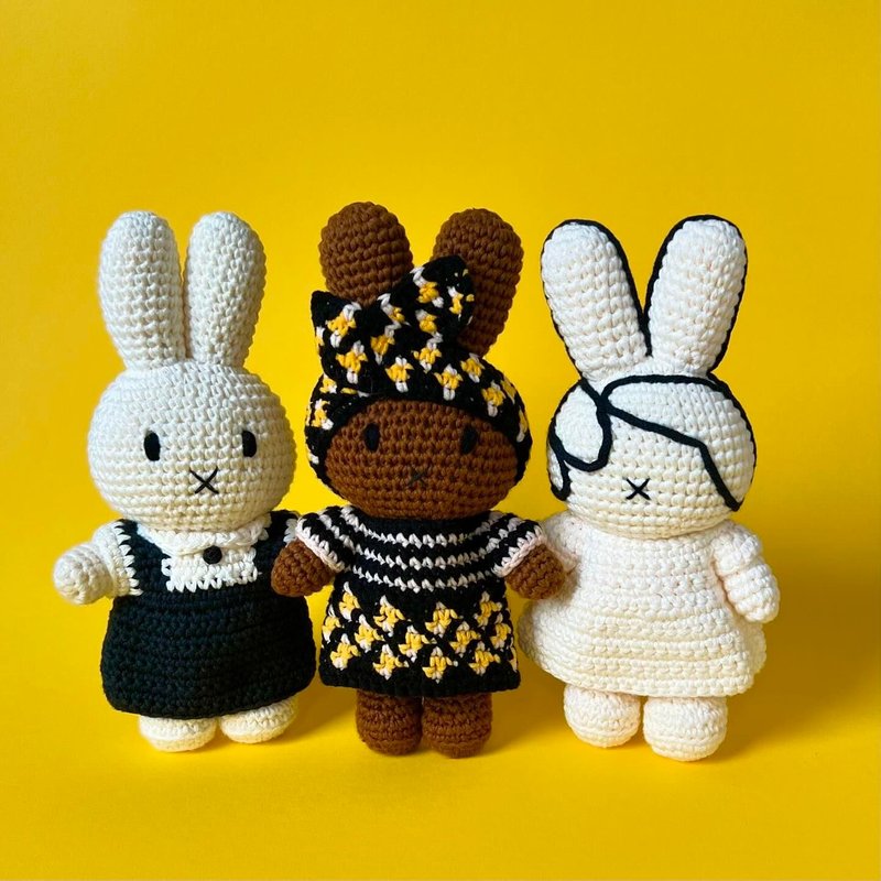 荷蘭進口Miffy【莫瑞泰斯美術館-致和平紀念】JustDutch米非兔 - 公仔/玩偶 - 棉．麻 白色