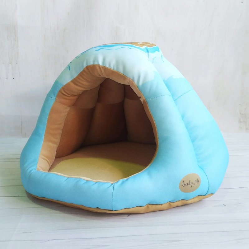 Dainuanya-Blue Alpine Cat Nest Pet Bed Pet Sleeping Mat Mount Fuji - Bedding & Cages - Polyester Blue