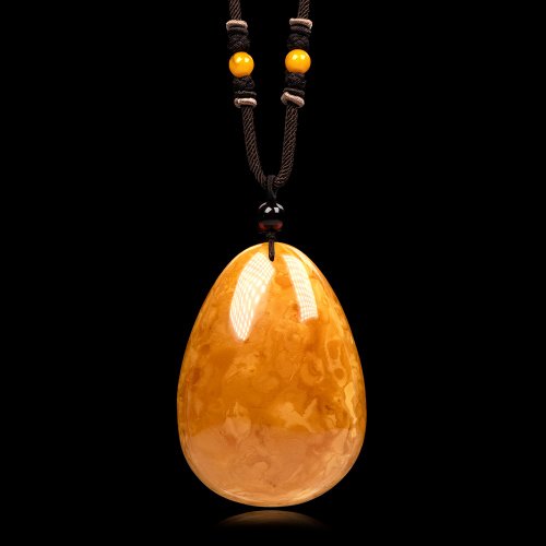 Zhengjia Jewelry]蝋琥珀トップ花蝋水滴51g蝋琥珀ペンダント