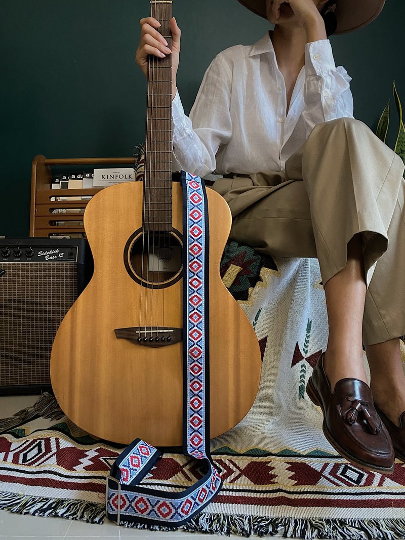 Guitar Strap - Blue diamond-Shape Lego by YES IDID - 吉他配件 - 真皮 藍色