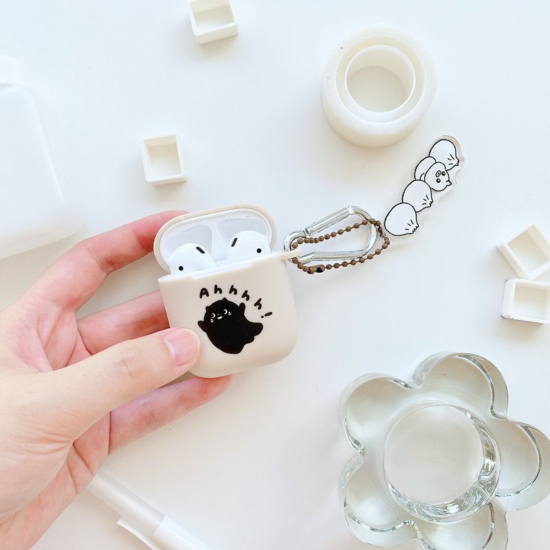 小幽靈AirPods保護套含吊飾 - AirPods/耳機保護套 - 塑膠 卡其色