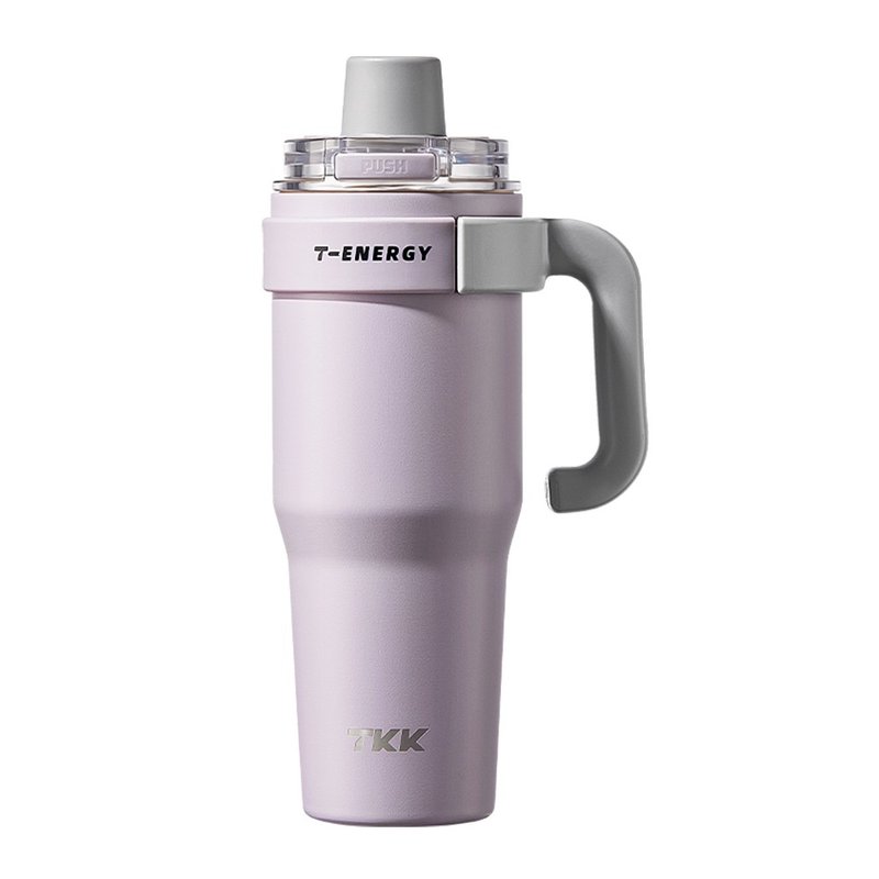 【TKK】T-One 彈蓋冰壩杯 316不鏽鋼x陶瓷噴塗 1200ML-風信紫 - 保溫瓶/保溫杯 - 不鏽鋼 紫色