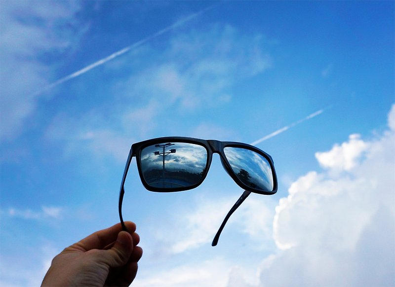 Polarized Sunglasses│Black Color Frame│Silver Lens│UV400 Protection│2is EdgarS - กรอบแว่นตา - โลหะ สีเงิน