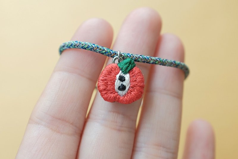 by.dorisliu emoji bracelet  little apple - Chokers - Thread Pink