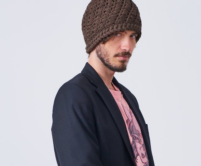 100% Cotton Skull Caps For Men, Handmade Crochet Beanies for