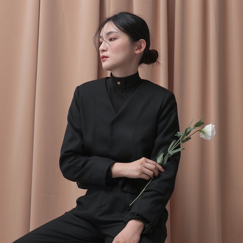 Louge_louge short jacket_22AF301_black - Women's Casual & Functional Jackets - Polyester Black