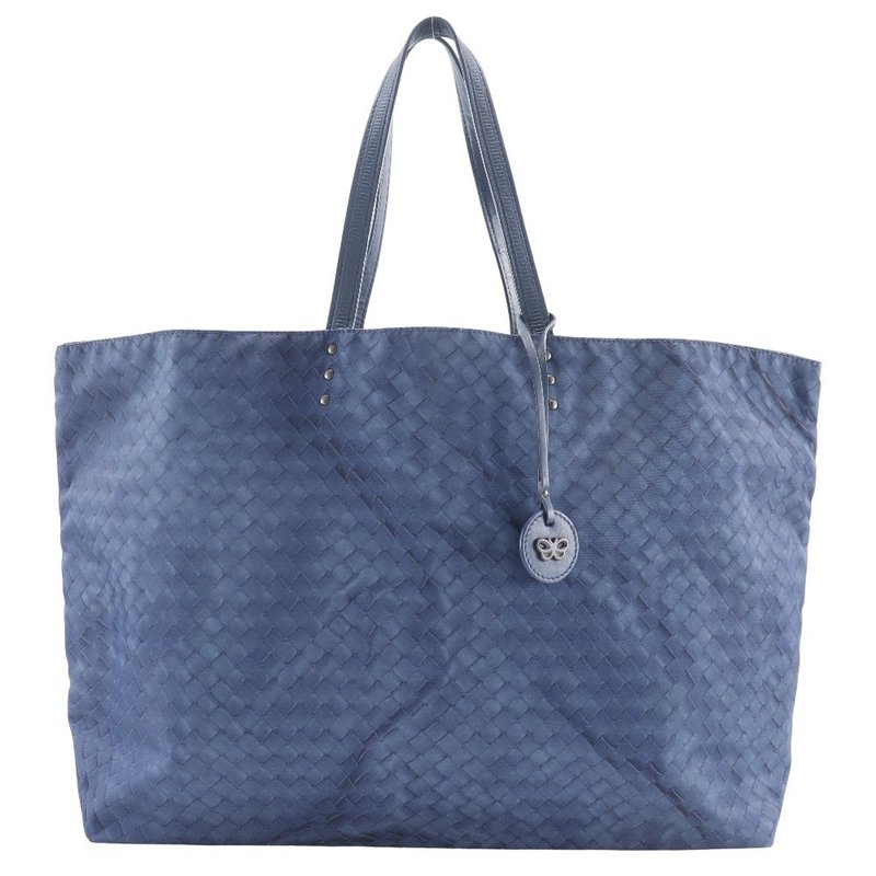 【日本直送】ボッテガヴェネタ BOTTEGAVENETA イントレッチオリュージョン トートバッグ ナイロン 紺 ユニセックス【中古】 - 手提包/手提袋 - 尼龍 藍色