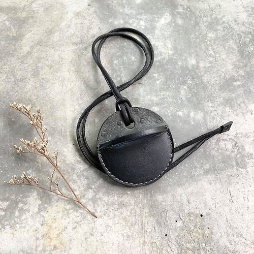KAKU皮革設計 gogoro鑰匙皮套 鴕鳥紋牛皮(鐵灰)客製化禮物
