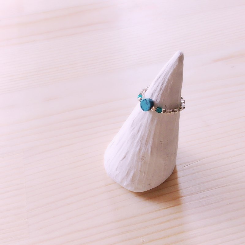 // VÉNUS look for 925 sterling silver turquoise soft ring // vr001 - General Rings - Stone Blue