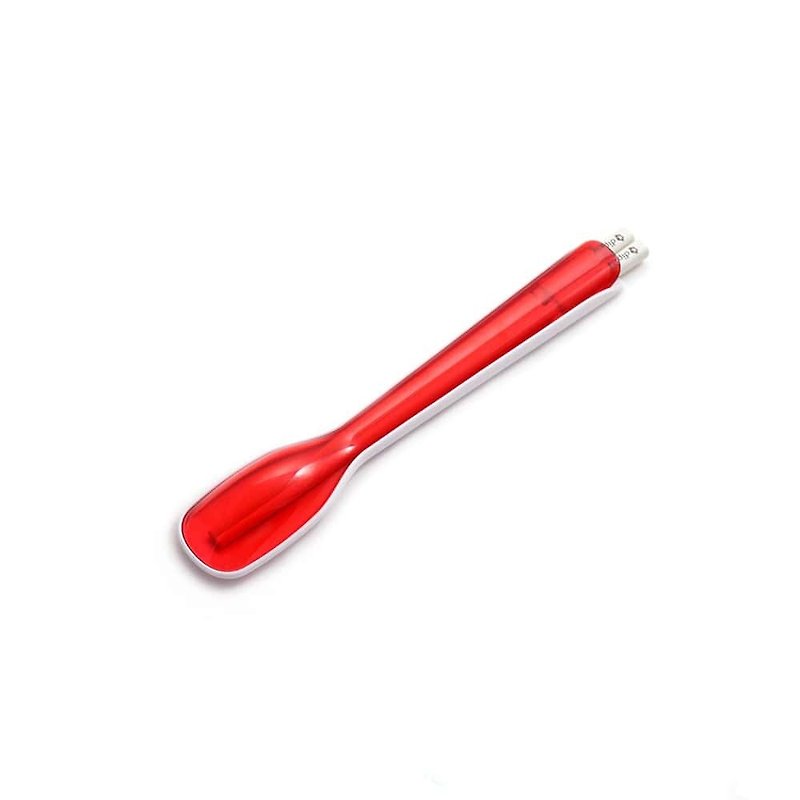 dipper 2合1SPS環保餐具組-莓果紅 - 筷子/筷架 - 塑膠 紅色