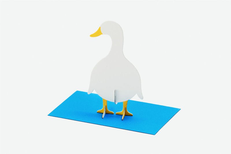 GOOD MORNING INC. Pop-up Card Duck / Standing Message Card - Cards & Postcards - Paper White