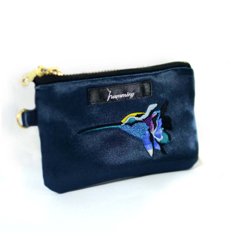 humming 森林女神零錢包Embroidery Purse|藍寶石 | - 零錢包/小錢包 - 繡線 藍色