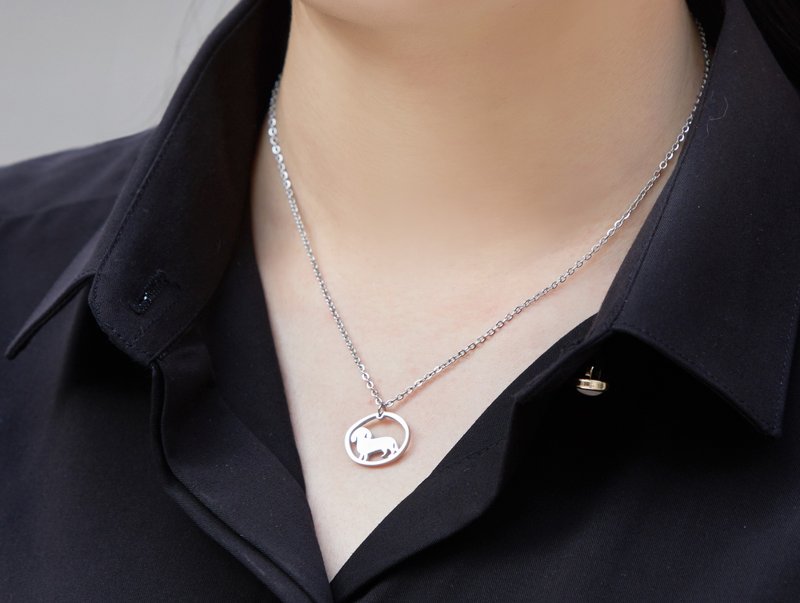 Allergy free - stamp on my heart necklace + bracelet + earring - dachshund - Other - Stainless Steel Silver