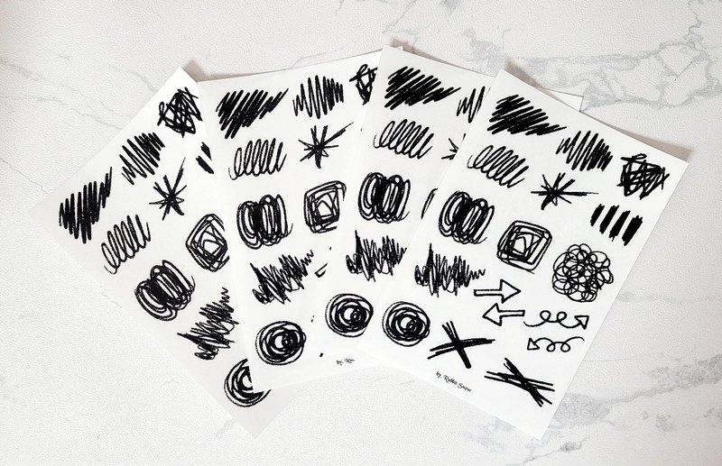 black crayon sticker - Stickers - Other Materials 