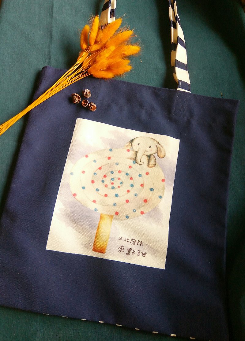 Life should come sweet - shoulder bag - กระเป๋าแมสเซนเจอร์ - วัสดุอื่นๆ สีน้ำเงิน