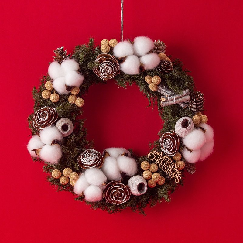 Cedar Silver White Christmas Wreath Christmas Limited Edition Preserved Flower Exchange Gift Christmas Decoration Christmas Arrangement - Dried Flowers & Bouquets - Plants & Flowers 