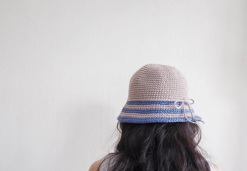 knitted bucket hat - 帽子 - 其他材質 粉紅色