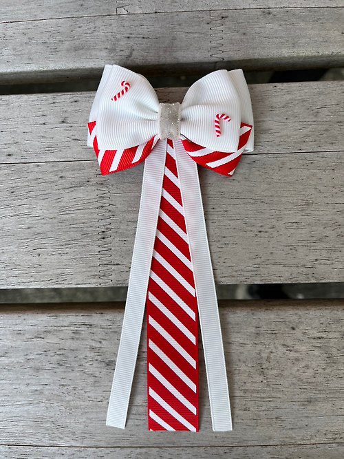 ribbons-mom Ribbon hair clip x'mas collection candy cane