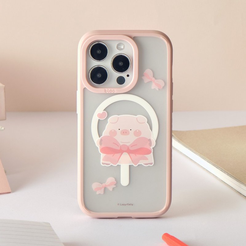 Fat and Cute Bow Tie Silly Aurora Fog MagSafe iPhone Case - เคส/ซองมือถือ - ซิลิคอน หลากหลายสี