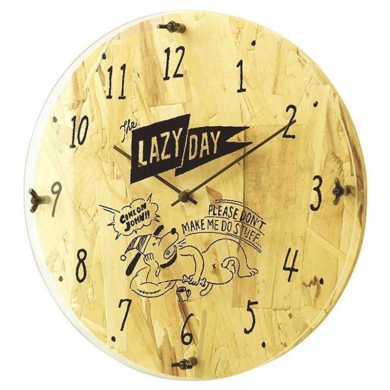 Holiday Clock - Micro Industrial Doodle Silent Clock Wall Clock (Natural) - นาฬิกา - ไม้ สีนำ้ตาล