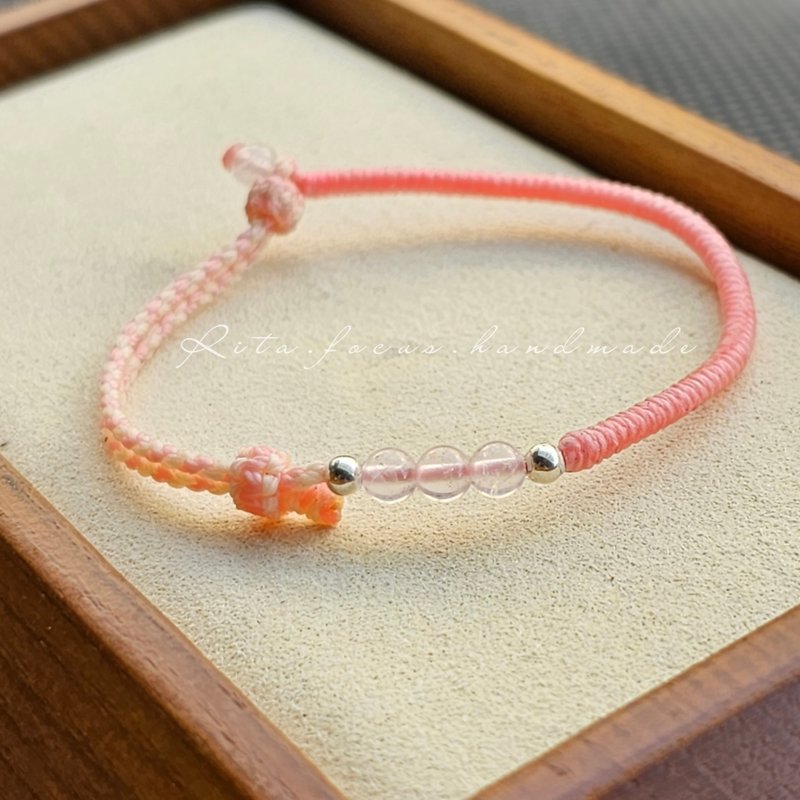 Edge weaving | Design style | Element matching | Bracelet | Anklet | Popular pink - สร้อยข้อมือ - คริสตัล สึชมพู