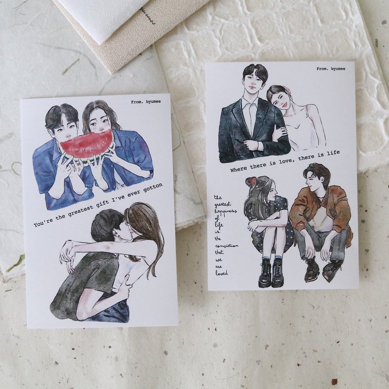 couple stickers - Stickers - Paper White