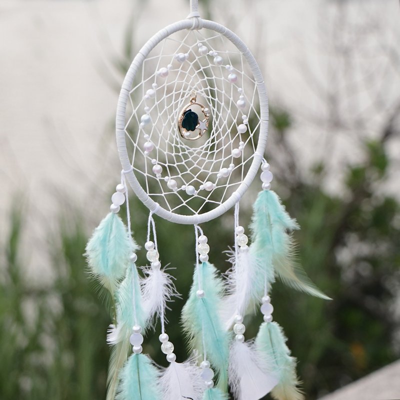 Underwater World丨Birthday gift home decoration hand-woven dream catcher pendant-sea water blue - พวงกุญแจ - วัสดุอื่นๆ สีน้ำเงิน